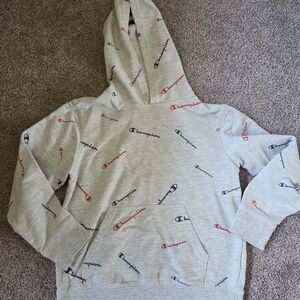 Champion Gray Multi-Logo Hoodie